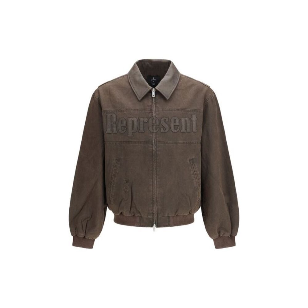 Represent Brown Cotton Men's Bomber